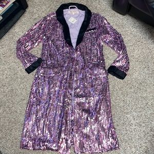 New free people sequin tuxedo coat